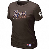 Detroit Tigers Nike Women's Brown Short Sleeve Practice T-Shirt,baseball caps,new era cap wholesale,wholesale hats