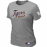 Detroit Tigers Nike Women's L.Grey Short Sleeve Practice T-Shirt,baseball caps,new era cap wholesale,wholesale hats