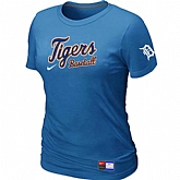 Detroit Tigers Nike Women's L.blue Short Sleeve Practice T-Shirt,baseball caps,new era cap wholesale,wholesale hats