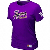 Detroit Tigers Nike Women's Purple Short Sleeve Practice T-Shirt,baseball caps,new era cap wholesale,wholesale hats