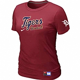 Detroit Tigers Nike Women's Red Short Sleeve Practice T-Shirt,baseball caps,new era cap wholesale,wholesale hats