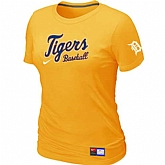 Detroit Tigers Nike Women's Yellow Short Sleeve Practice T-Shirt,baseball caps,new era cap wholesale,wholesale hats