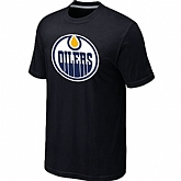 Edmonton Oilers Big & Tall Logo Black T-Shirt,baseball caps,new era cap wholesale,wholesale hats