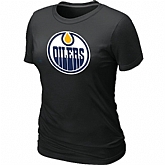 Edmonton Oilers Women's Big & Tall Logo Black T-Shirt,baseball caps,new era cap wholesale,wholesale hats