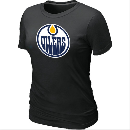 Edmonton Oilers Women's Big & Tall Logo Black T-Shirt