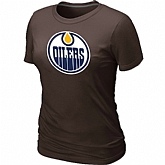 Edmonton Oilers Women's Big & Tall Logo Brown T-Shirt,baseball caps,new era cap wholesale,wholesale hats