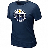 Edmonton Oilers Women's Big & Tall Logo D.Blue T-Shirt,baseball caps,new era cap wholesale,wholesale hats