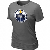Edmonton Oilers Women's Big & Tall Logo D.Grey T-Shirt,baseball caps,new era cap wholesale,wholesale hats