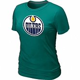 Edmonton Oilers Women's Big & Tall Logo L.Green T-Shirt,baseball caps,new era cap wholesale,wholesale hats