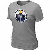 Edmonton Oilers Women's Big & Tall Logo L.Grey T-Shirt,baseball caps,new era cap wholesale,wholesale hats