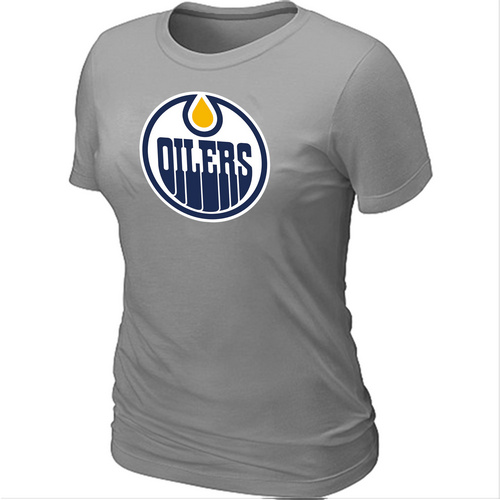 Edmonton Oilers Women's Big & Tall Logo L.Grey T-Shirt