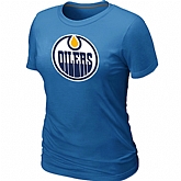 Edmonton Oilers Women's Big & Tall Logo L.blue T-Shirt,baseball caps,new era cap wholesale,wholesale hats
