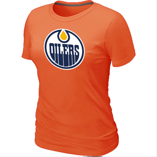 Edmonton Oilers Women's Big & Tall Logo Orange T-Shirt