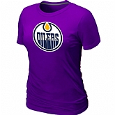 Edmonton Oilers Women's Big & Tall Logo Purple T-Shirt,baseball caps,new era cap wholesale,wholesale hats