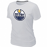 Edmonton Oilers Women's Big & Tall Logo White T-Shirt,baseball caps,new era cap wholesale,wholesale hats