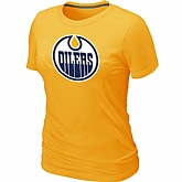 Edmonton Oilers Women's Big & Tall Logo Yellow T-Shirt,baseball caps,new era cap wholesale,wholesale hats
