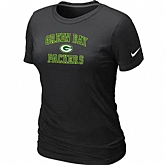 Green Bay Packers Women's Heart & Soul Black T-Shirt,baseball caps,new era cap wholesale,wholesale hats
