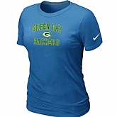 Green Bay Packers Women's Heart & Soul L.blue T-Shirt,baseball caps,new era cap wholesale,wholesale hats