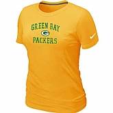 Green Bay Packers Women's Heart & Soul Yellow T-Shirt,baseball caps,new era cap wholesale,wholesale hats