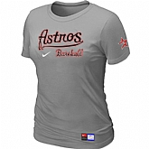 Houston Astros L.Grey Nike Women's Short Sleeve Practice T-Shirt,baseball caps,new era cap wholesale,wholesale hats