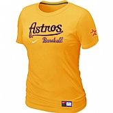 Houston Astros Yellow Nike Women's Short Sleeve Practice T-Shirt,baseball caps,new era cap wholesale,wholesale hats