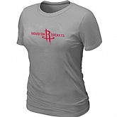 Houston Rockets Big & Tall Primary Logo L.Grey Women's T-Shirt,baseball caps,new era cap wholesale,wholesale hats