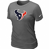 Houston Texans D.Grey Women's Logo T-Shirt,baseball caps,new era cap wholesale,wholesale hats