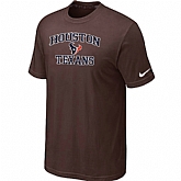 Houston Texans Heart & Soul Brown T-Shirt,baseball caps,new era cap wholesale,wholesale hats