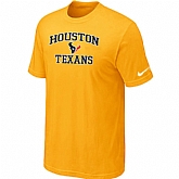 Houston Texans Heart & Soul Yellow T-Shirt,baseball caps,new era cap wholesale,wholesale hats