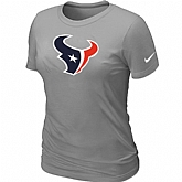 Houston Texans L.Grey Women's Logo T-Shirt,baseball caps,new era cap wholesale,wholesale hats