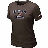 Houston Texans Women's Heart & Soul Brown T-Shirt,baseball caps,new era cap wholesale,wholesale hats