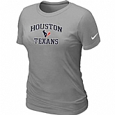 Houston Texans Women's Heart & Soul L.Grey T-Shirt,baseball caps,new era cap wholesale,wholesale hats
