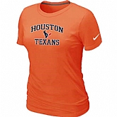 Houston Texans Women's Heart & Soul Orange T-Shirt,baseball caps,new era cap wholesale,wholesale hats