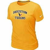 Houston Texans Women's Heart & Soul Yellow T-Shirt,baseball caps,new era cap wholesale,wholesale hats