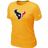 Houston Texans Yellow Women's Logo T-Shirt,baseball caps,new era cap wholesale,wholesale hats