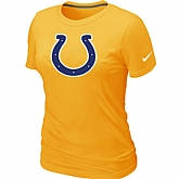 Indianapolis Colts Yellow Women's Logo T-Shirt,baseball caps,new era cap wholesale,wholesale hats