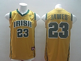 Irish High School #23 Lebron James Yellow Jerseys,baseball caps,new era cap wholesale,wholesale hats