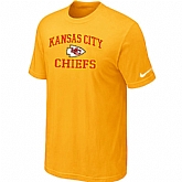 Kansas City Chiefs Heart & Soul Yellow T-Shirt,baseball caps,new era cap wholesale,wholesale hats