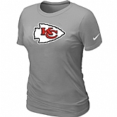 Kansas City Chiefs L.Grey Women's Logo T-Shirt,baseball caps,new era cap wholesale,wholesale hats