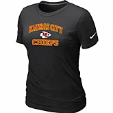 Kansas City Chiefs Women's Heart & Soul Black T-Shirt,baseball caps,new era cap wholesale,wholesale hats