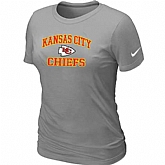 Kansas City Chiefs Women's Heart & Soul L.Grey T-Shirt,baseball caps,new era cap wholesale,wholesale hats