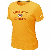 Kansas City Chiefs Women's Heart & Soul Yellow T-Shirt,baseball caps,new era cap wholesale,wholesale hats