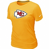 Kansas City Chiefs Yellow Women's Logo T-Shirt,baseball caps,new era cap wholesale,wholesale hats