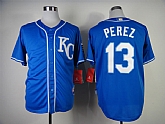 Kansas City Royals #13 Salvador Perez Alternate 2014 Blue Jerseys,baseball caps,new era cap wholesale,wholesale hats