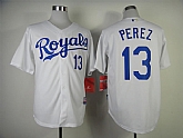 Kansas City Royals #13 Salvador Perez White Jerseys,baseball caps,new era cap wholesale,wholesale hats