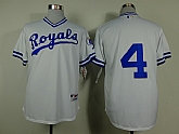 Kansas City Royals #4 Alex Gordon 1974 Throwback Pullover White Jerseys,baseball caps,new era cap wholesale,wholesale hats