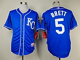 Kansas City Royals #5 Brett Throwback Blue Jerseys,baseball caps,new era cap wholesale,wholesale hats