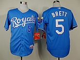 Kansas City Royals #5 Brett Throwback Light Blue Jerseys,baseball caps,new era cap wholesale,wholesale hats