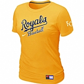 Kansas City Royals Yellow Nike Women's Short Sleeve Practice T-Shirt,baseball caps,new era cap wholesale,wholesale hats