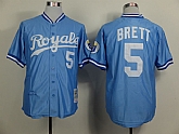 Kansas Royals #5 Brett Throwback 1985 Blue Jerseys,baseball caps,new era cap wholesale,wholesale hats